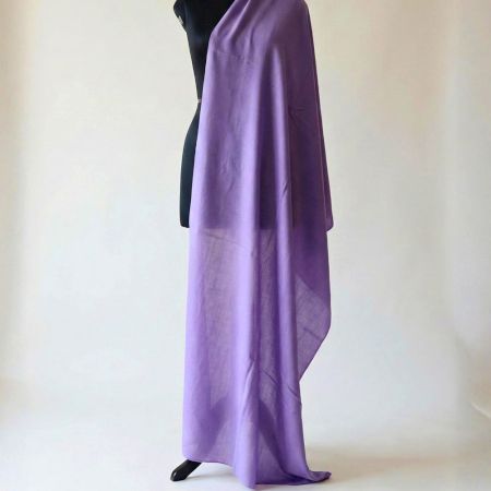 Handmade Kashmiri Woolen Stole in Soft Lavender Hue